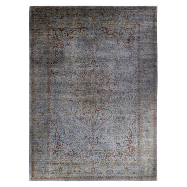 Grey Overdyed Wool Rug - 10' x 13'7"