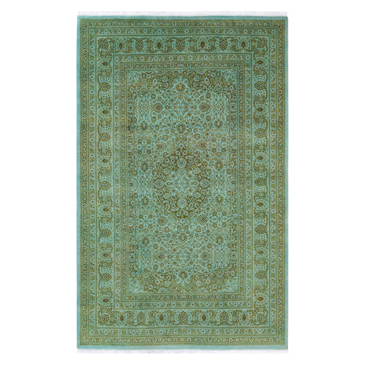 Light Blue Overdyed Wool Rug - 6'1" x 9'7"
