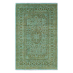 Light Blue Overdyed Wool Rug - 6'1" x 9'7"