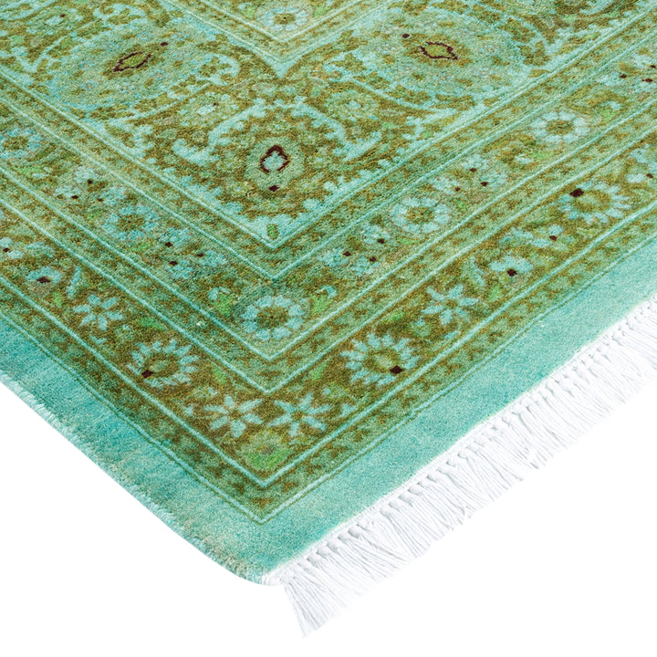Light Blue Overdyed Wool Rug - 6'1" x 9'7"