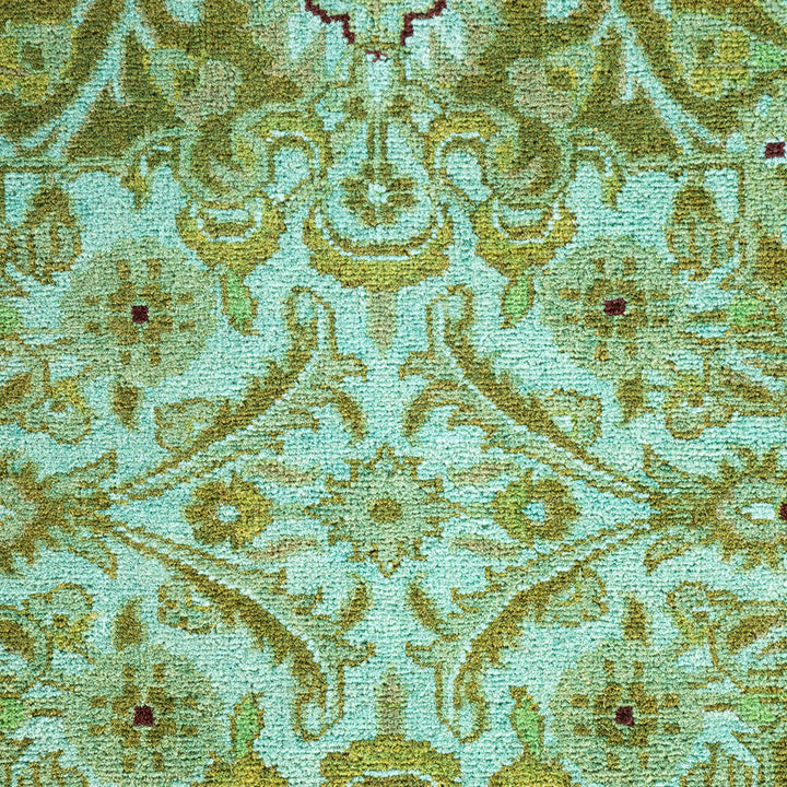 Light Blue Overdyed Wool Rug - 6'1" x 9'7"