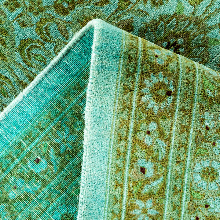 Light Blue Overdyed Wool Rug - 6'1" x 9'7"