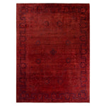 Red Overdyed Wool Rug - 9' x 12'1"