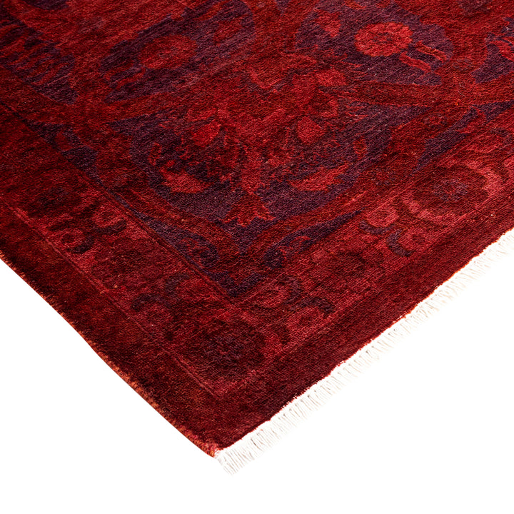 Red Overdyed Wool Rug - 9' x 12'1"