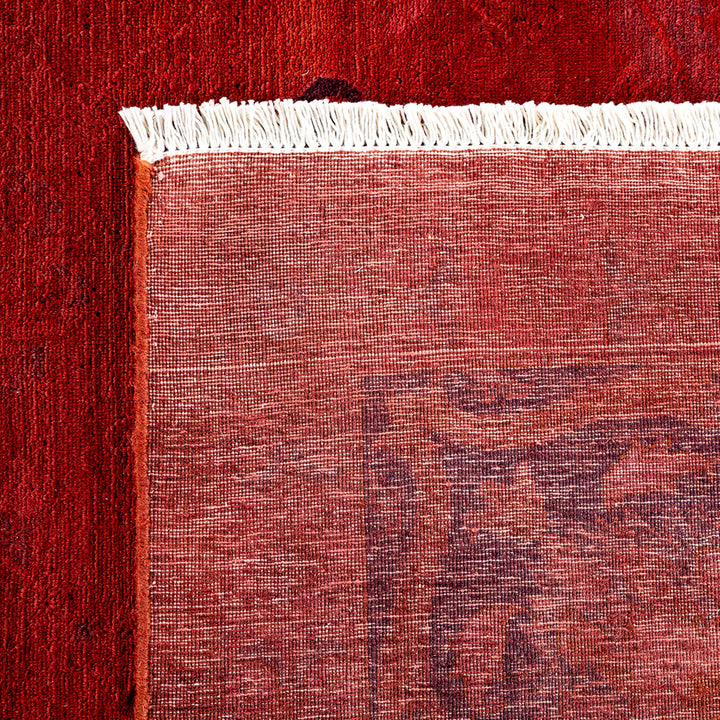 Red Overdyed Wool Rug - 9' x 12'1"