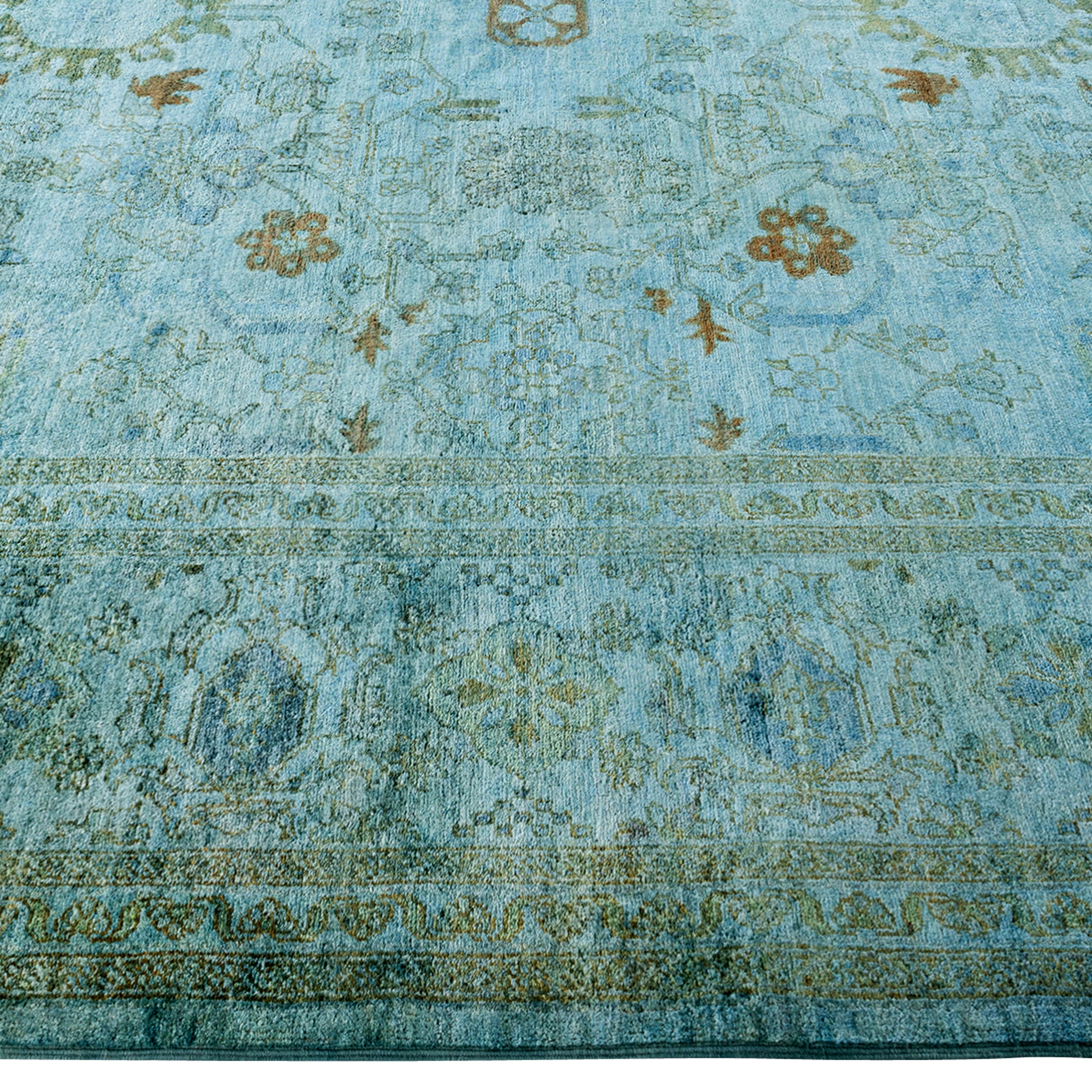 Blue Overdyed Wool Rug - 9'3" x 11'10"