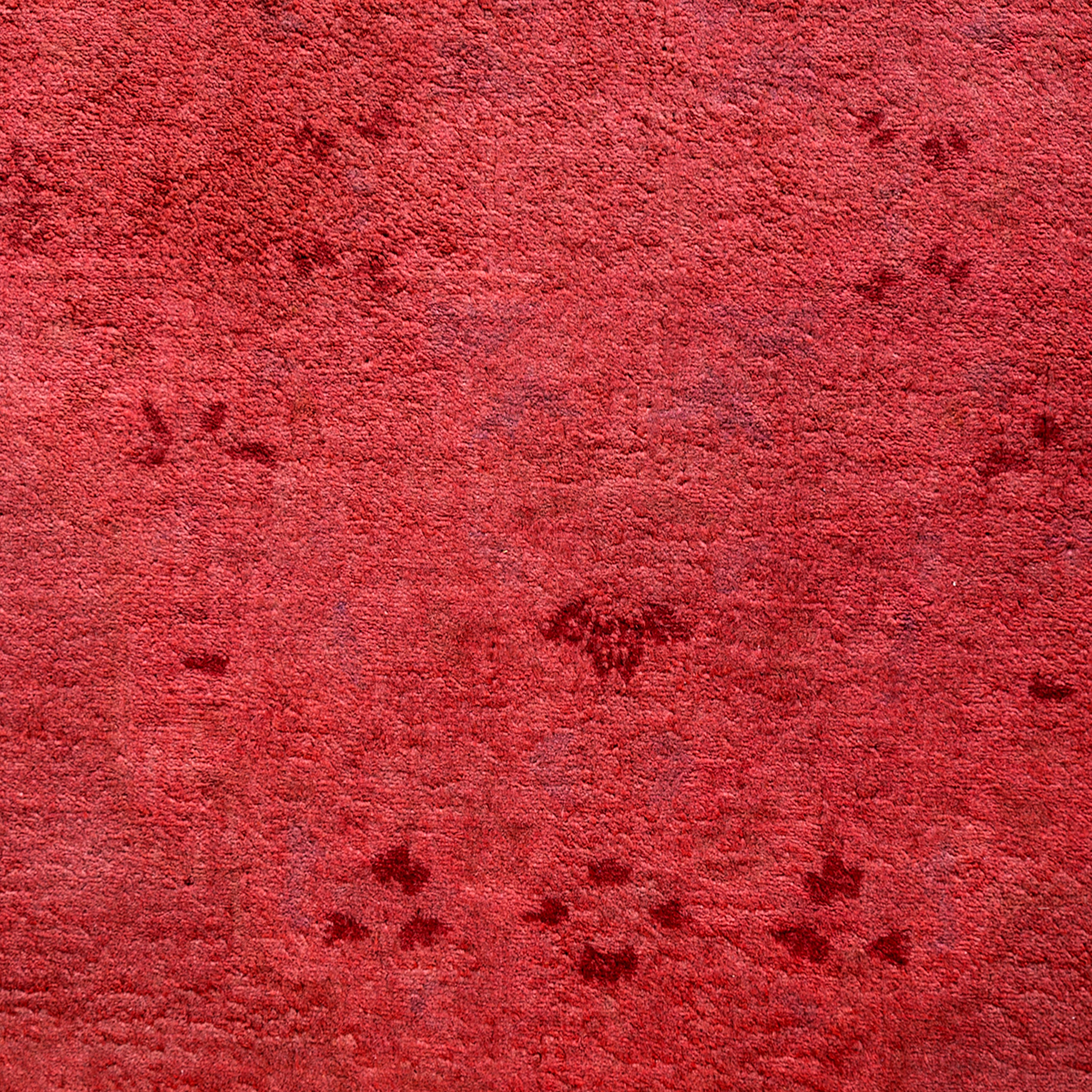 Red Overdyed Wool Rug - 6'2" x 8'10"