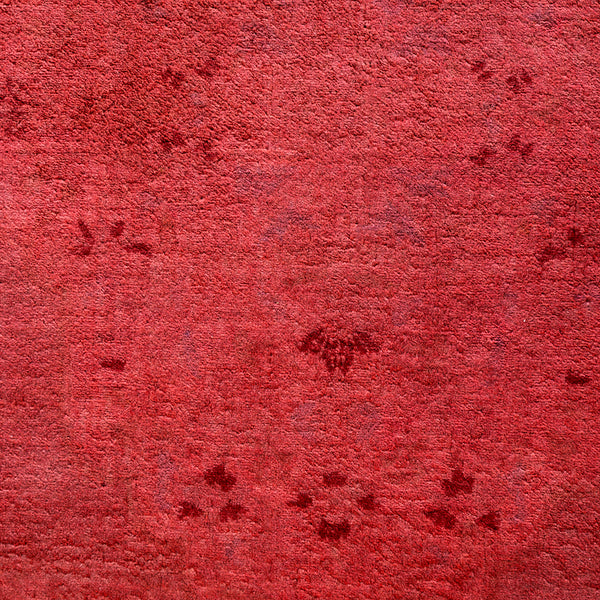 Red Overdyed Wool Rug - 6'2" x 8'10"