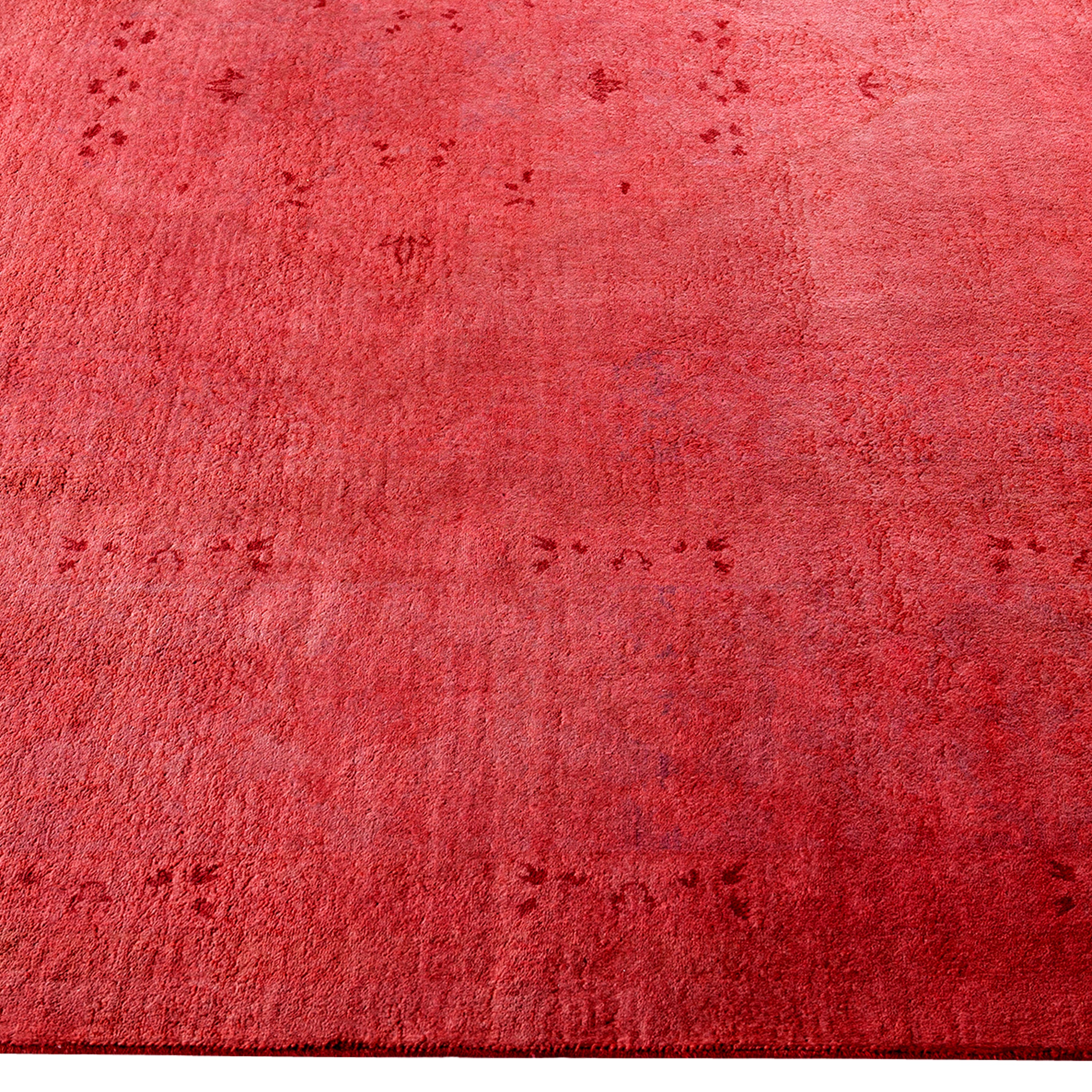 Red Overdyed Wool Rug - 6'2" x 8'10"