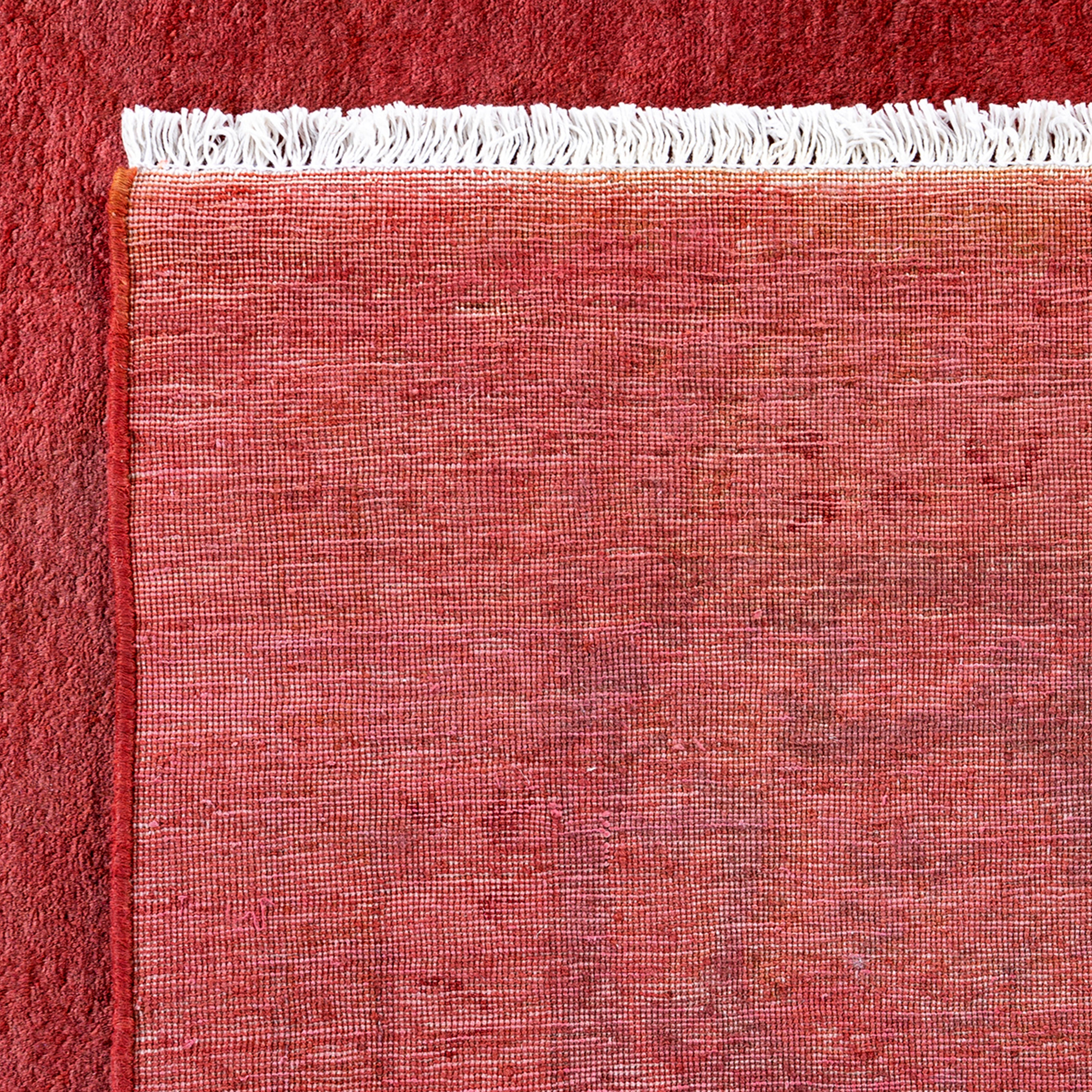 Red Overdyed Wool Rug - 6'2" x 8'10"