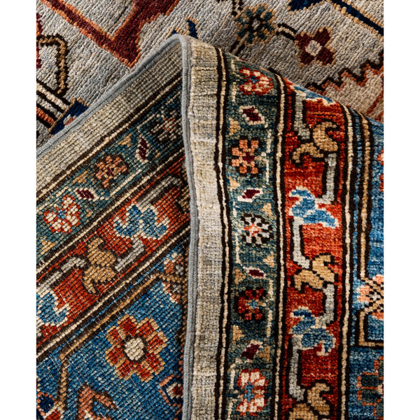 Grey Traditional Serapi Wool Rug - 9'1" x 12'2"