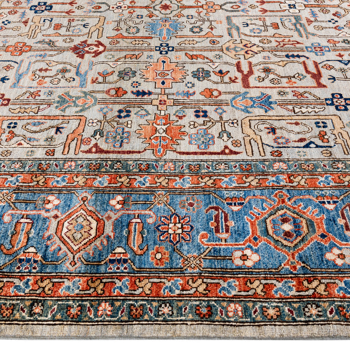 Grey Traditional Serapi Wool Rug - 9'1" x 12'2"