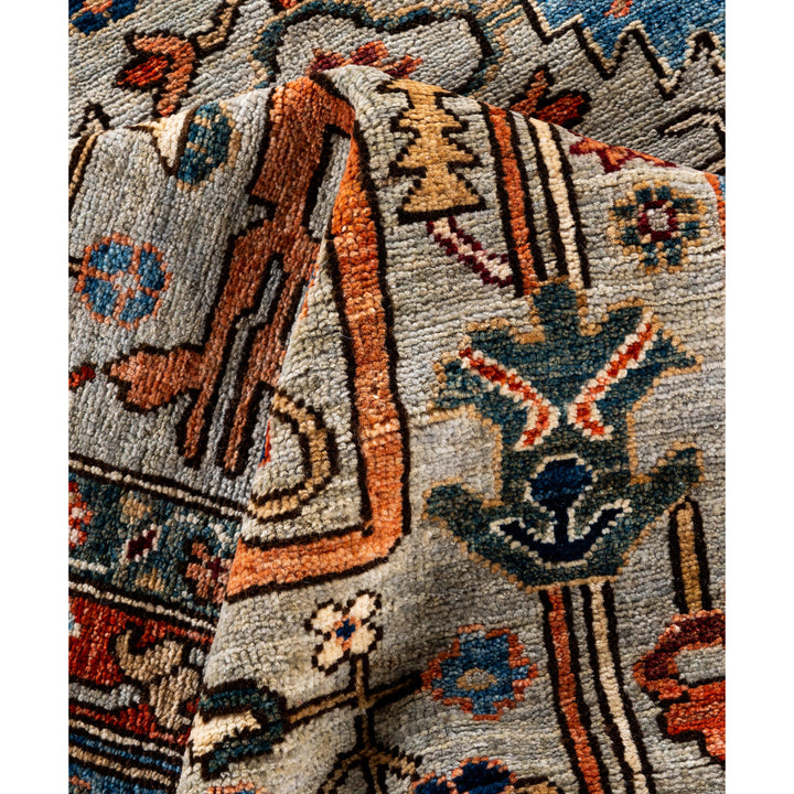 Grey Traditional Serapi Wool Rug - 9'1" x 12'2"