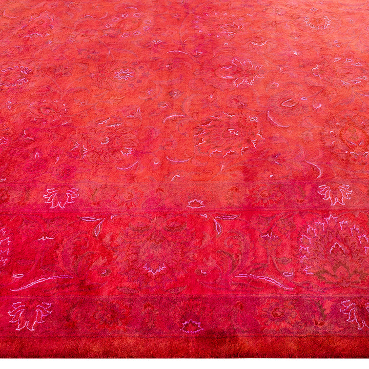 Orange Overdyed Wool Rug - 9'2" x 12'4"
