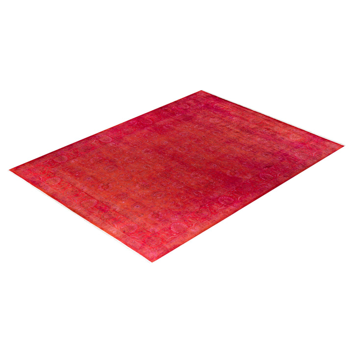 Orange Overdyed Wool Rug - 9'2" x 12'4"