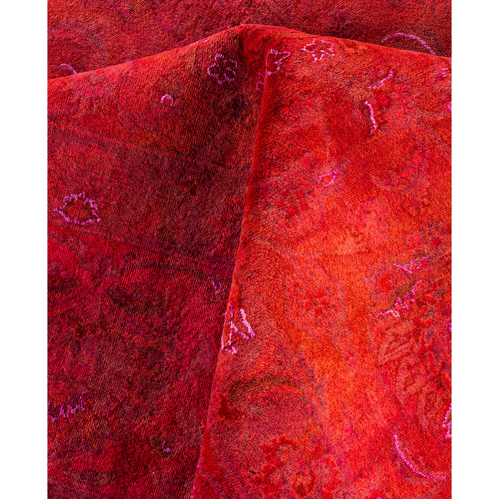 Orange Overdyed Wool Rug - 9'2" x 12'4"