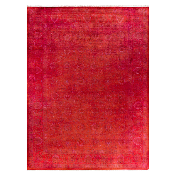 Orange Overdyed Wool Rug - 9'2" x 12'4"