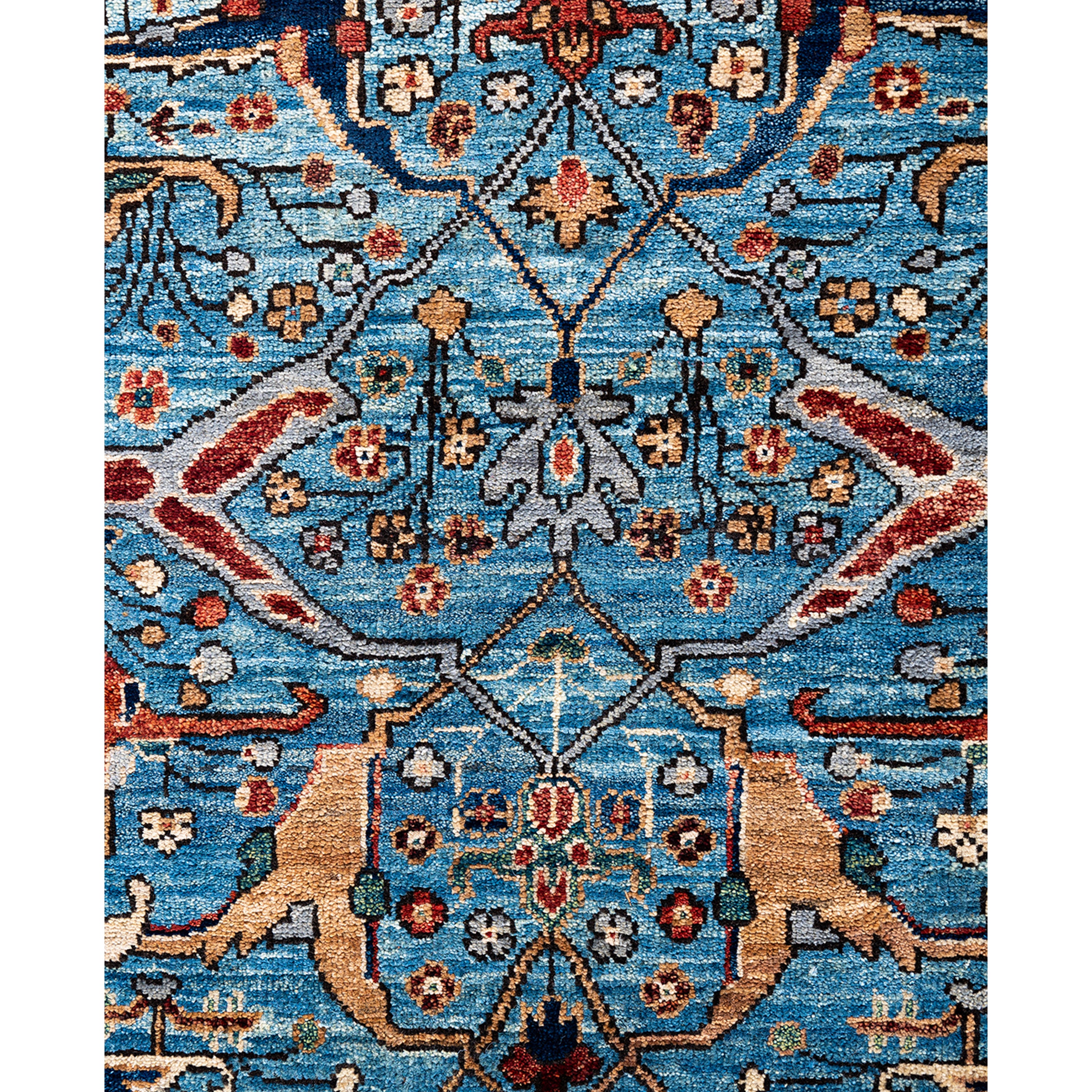 Light Blue Traditional Serapi Wool Runner - 2'9" x 8'