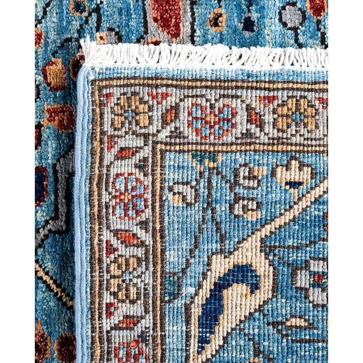 Light Blue Traditional Serapi Wool Runner - 2'9" x 8'