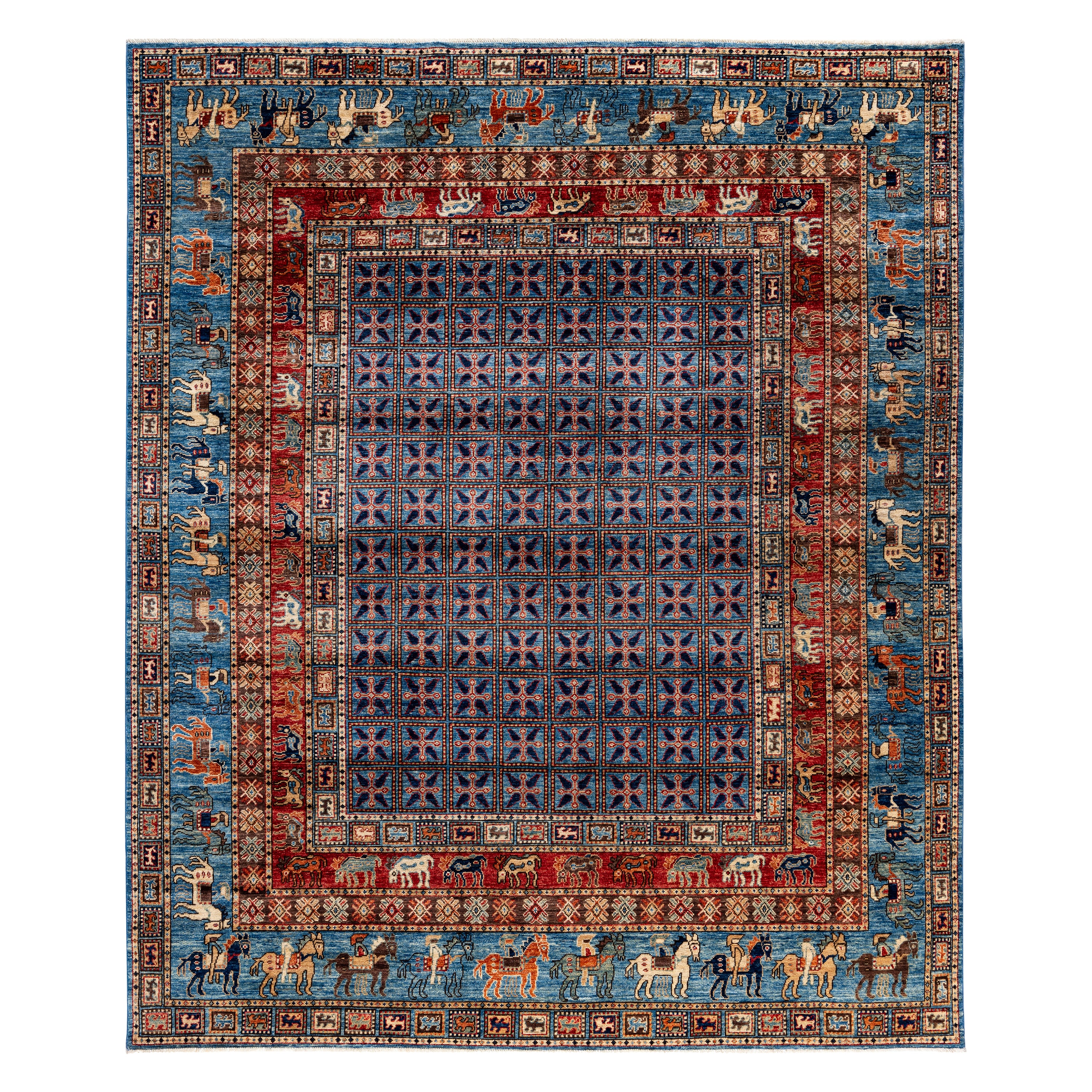 Multicolored Traditional Serapi Wool Rug - 8' x 9'8"