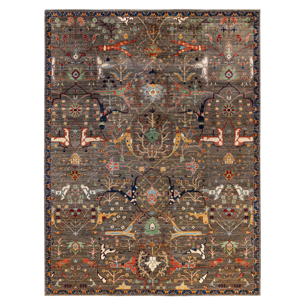 Grey Traditional Serapi Wool Rug - 9'2" x 11'11"