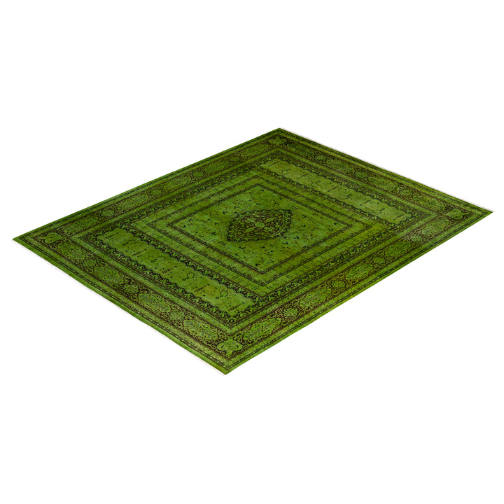 Green Overdyed Wool Rug - 8'1" x 10'2"