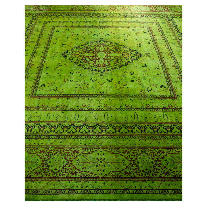 Green Overdyed Wool Rug - 8'1" x 10'2"