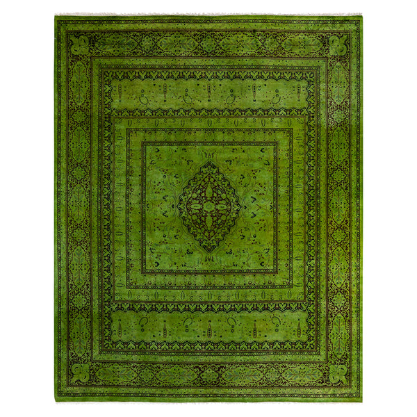 Green Overdyed Wool Rug - 8'1" x 10'2"