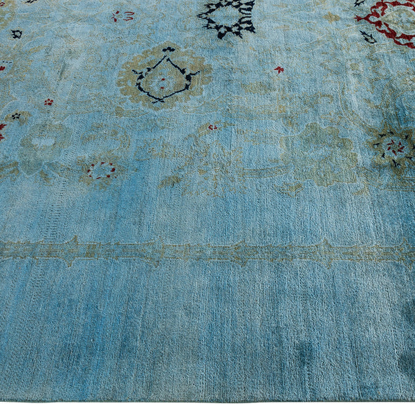 Blue Overdyed Wool Rug - 7'10" x 9'10"