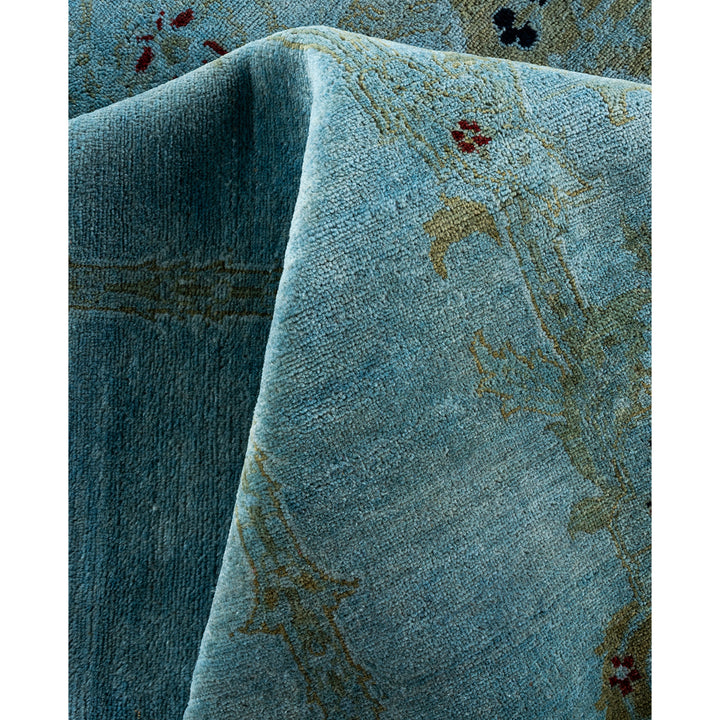 Blue Overdyed Wool Rug - 7'10" x 9'10"