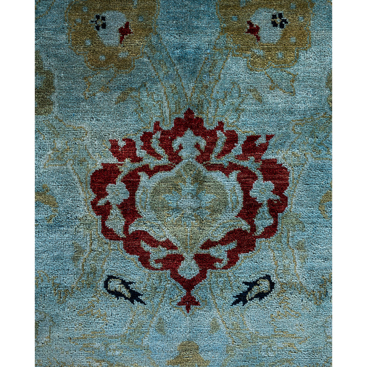 Blue Overdyed Wool Rug - 7'10" x 9'10"
