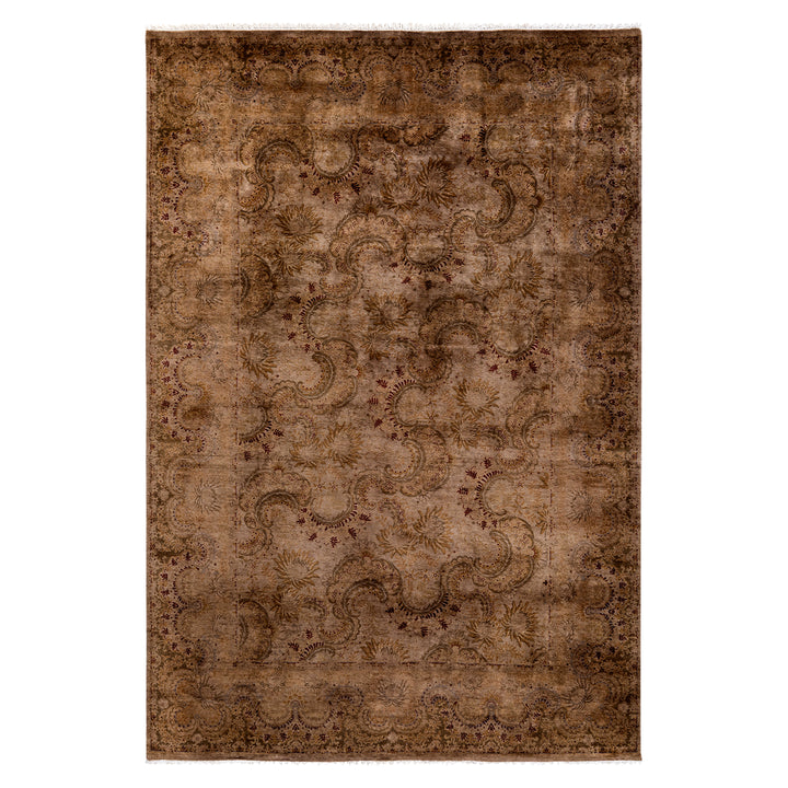 Beige Overdyed Wool Rug - 6'1" x 9'1"
