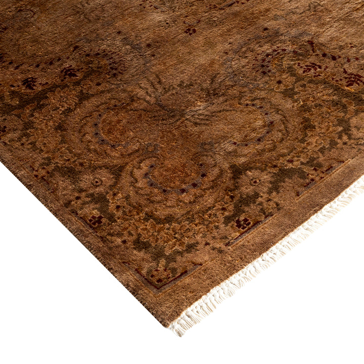 Beige Overdyed Wool Rug - 6'1" x 9'1"