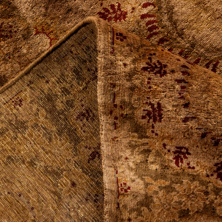 Beige Overdyed Wool Rug - 6'1" x 9'1"