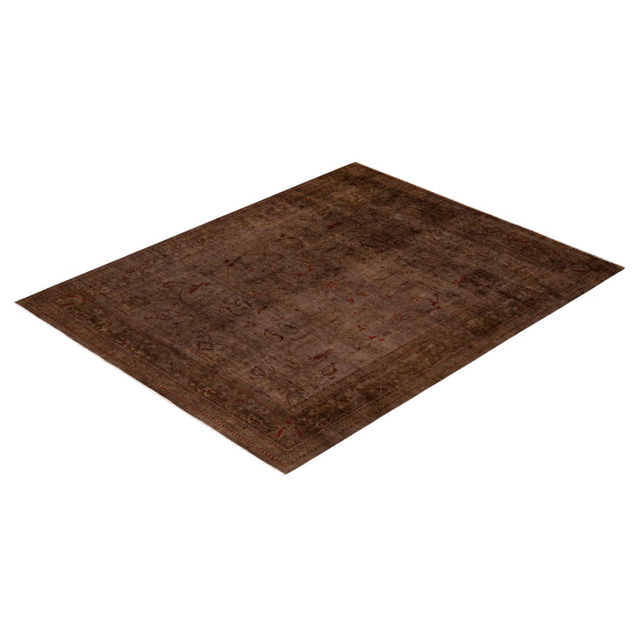 Brown Overdyed Wool Rug - 8'4" x 10'5"