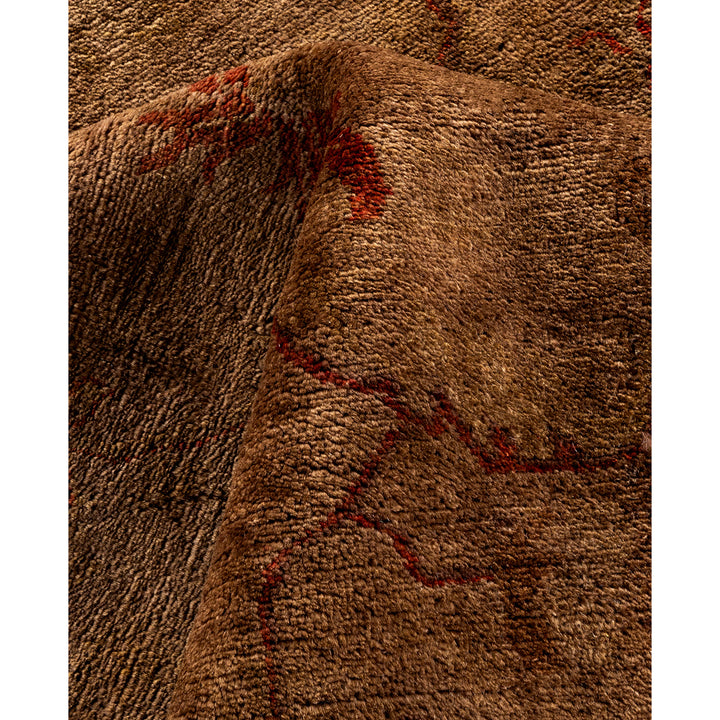 Brown Overdyed Wool Rug - 8'4" x 10'5"