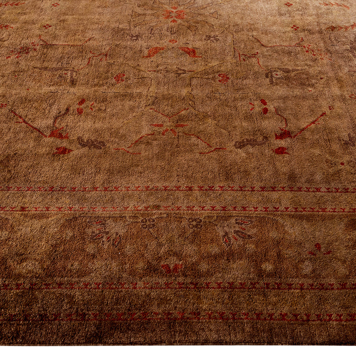 Brown Overdyed Wool Rug - 8'4" x 10'5"