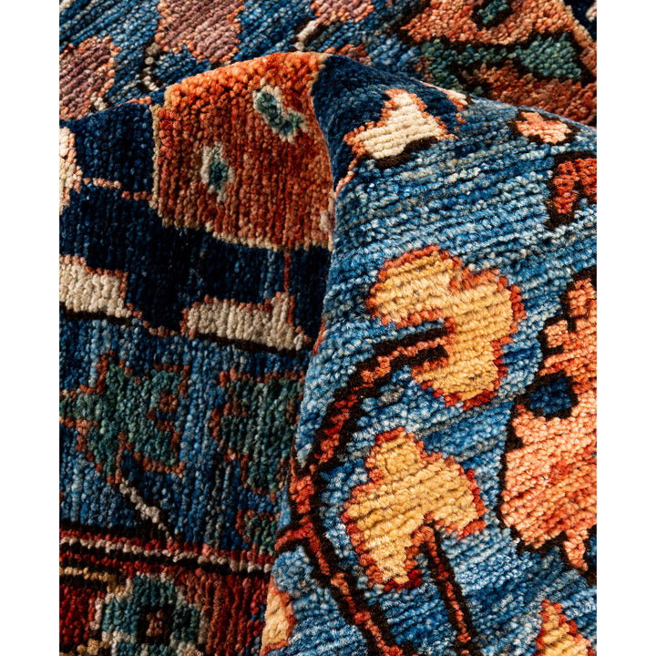 Light Blue Traditional Serapi Wool Rug - 8'1" x 9'11"