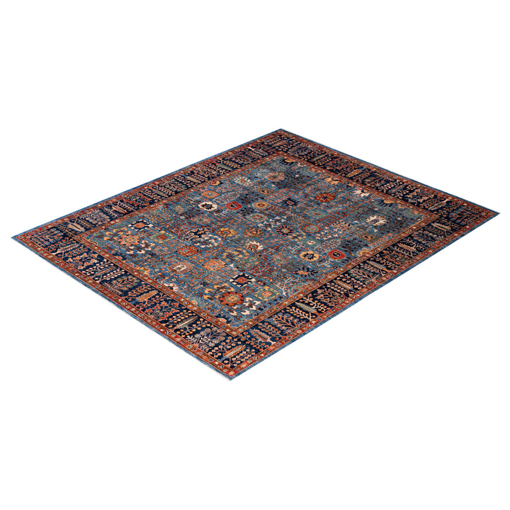 Light Blue Traditional Serapi Wool Rug - 8'1" x 9'11"