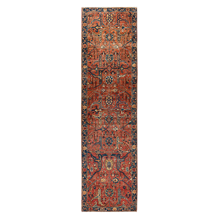 Red Traditional Serapi Wool Runner - 2'8" x 9'11"
