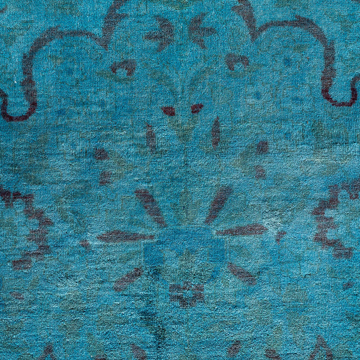 Blue Overdyed Wool Rug - 9'1" x 12'2"