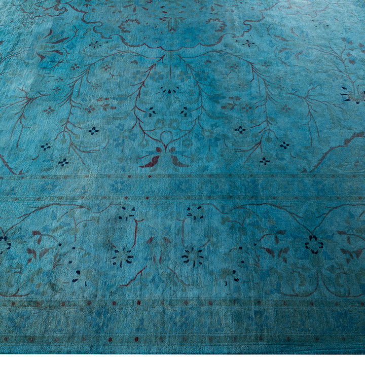 Blue Overdyed Wool Rug - 9'1" x 12'2"