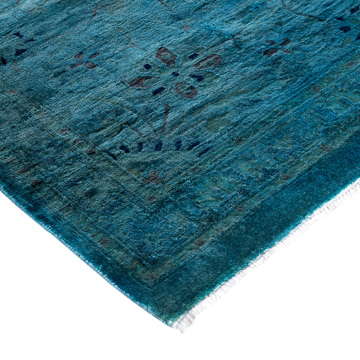 Blue Overdyed Wool Rug - 9'1" x 12'2"