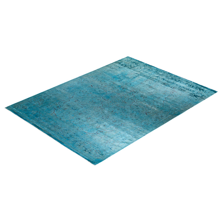 Blue Overdyed Wool Rug - 9'1" x 12'2"