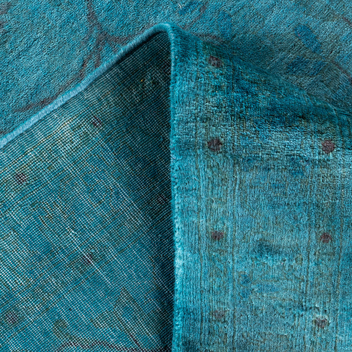 Blue Overdyed Wool Rug - 9'1" x 12'2"