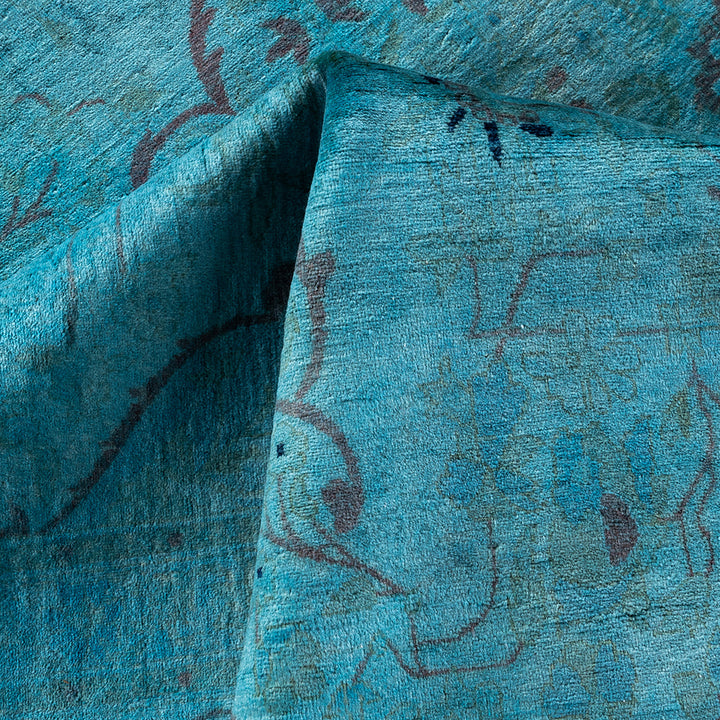 Blue Overdyed Wool Rug - 9'1" x 12'2"
