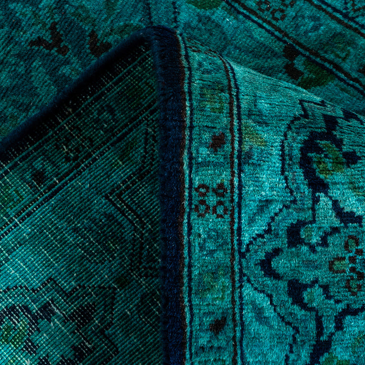 Blue Overdyed Wool Rug - 2'6" x 20'7"