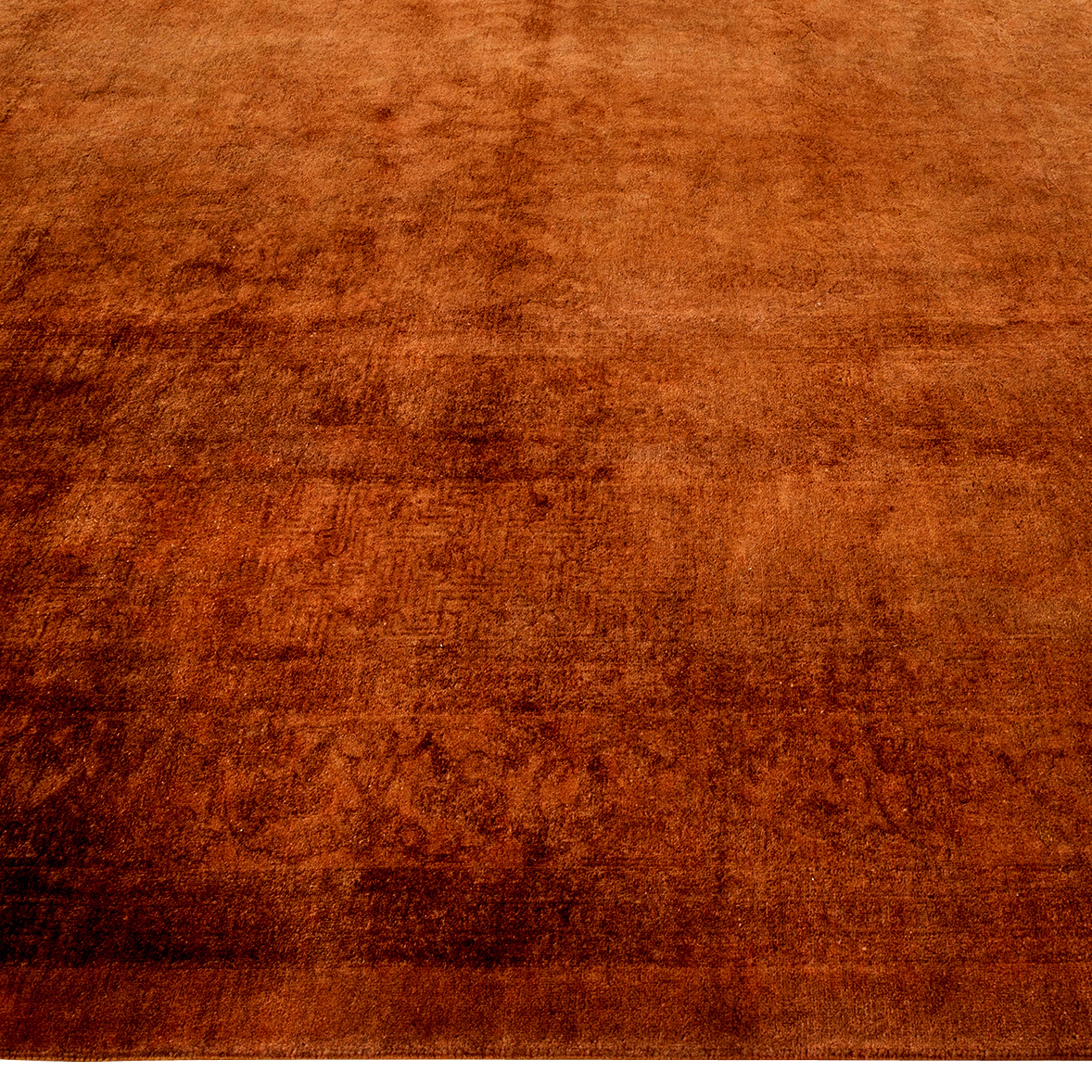 Brown Overdyed Wool Rug - 10'3" x 13'9"