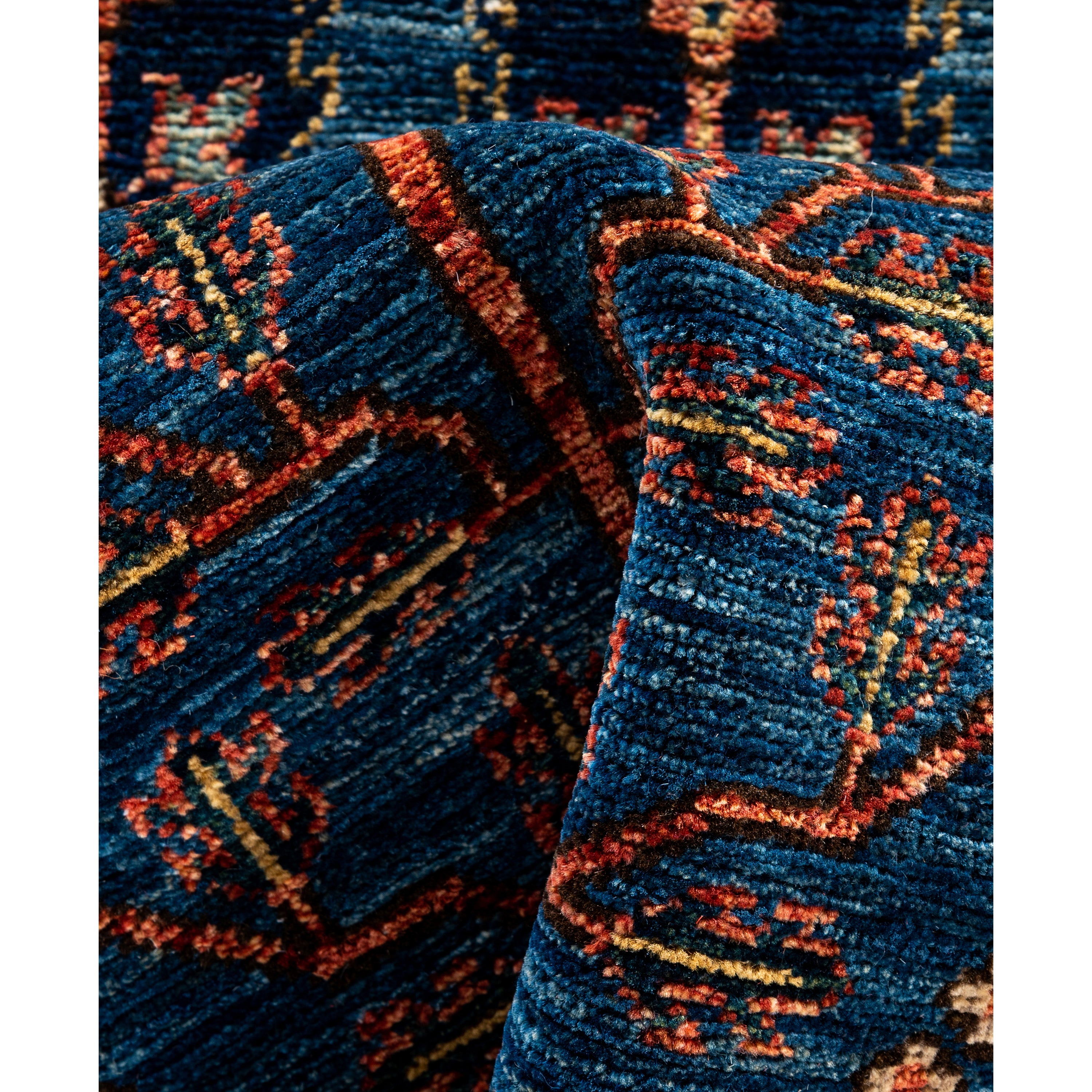 Blue Traditional Serapi Wool Rug - 2'9" x 9'10"