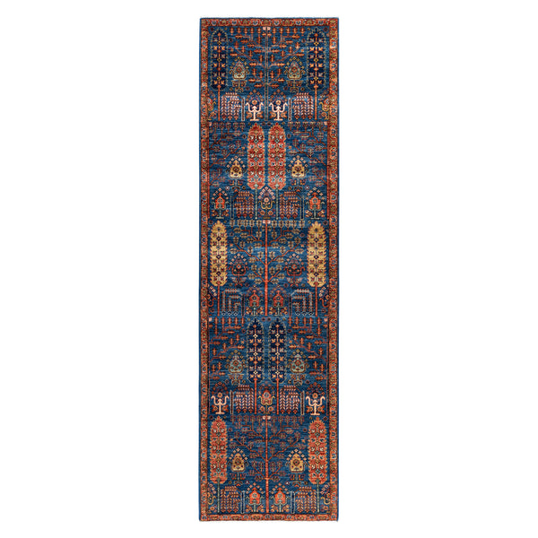 Blue Traditional Serapi Wool Rug - 2'9" x 9'10"